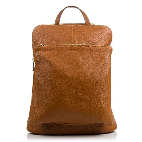 FIRENZE ARTEGIANI. Dollaro Damen-Rucksack, aus echtem Leder, Laptop-Rucksack, hergestellt in Italien, Vera aus Italien, 32 x 35 x 13 cm, Farbe: Braun von FIRENZE ARTEGIANI