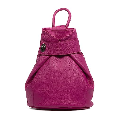 FIRENZE ARTEGIANI. Edvige Damen-Rucksack, Echtleder, Dollaro-Finish, 34 x 13,5 x 32 cm, Farbe: Rosa, Rosa, Talla única, Casual von FIRENZE ARTEGIANI