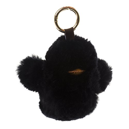 Firenze Artegiani Llavero Monedero Mujer Piel Auténtica, Forma Pollito Umhängetasche, 12 cm, Schwarz (Negro) von FIRENZE ARTEGIANI