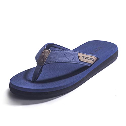 FITORY Herren Flip Flops Beach Sandalen Surfen Zehentrenner Sommerschuhe Blau Gr.40 von FITORY