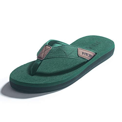 FITORY Herren Flip Flops Beach Sandalen Surfen Zehentrenner Sommerschuhe Grün Gr.41 von FITORY