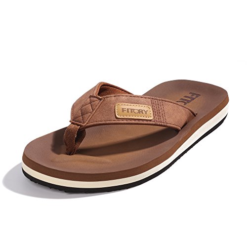 FITORY Herren Flip Flops Surfen Zehentrenner Sports Sandalen Beach/Pool Pantoffeln Tawny Gr.47 von FITORY