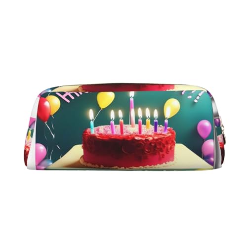 FInpan Schöne Stifttasche mit Reißverschluss, Motiv: Happy Birthday, Schreibwaren-Aufbewahrungstasche, Make-up-Tasche, geeignet für Studenten, Schule, Büro., gold, Einheitsgröße, Kulturbeutel von FInpan