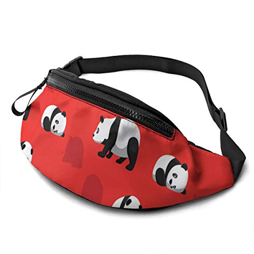 Gürteltasche für Männer und Frauen, Panda in Rot, Hüfttasche mit Gürtel, verstellbare Schultertasche, Umhängetasche, Brusttasche für Reisen, Wandern, Radfahren, Laufen von FJAUOQ