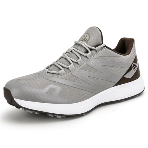 FJJLOVE Herrenmode Golf Sneaker rutschfeste Golfschuhe Für Männer Spikeless Athletics Sport Trainer,Grau,41 EU von FJJLOVE