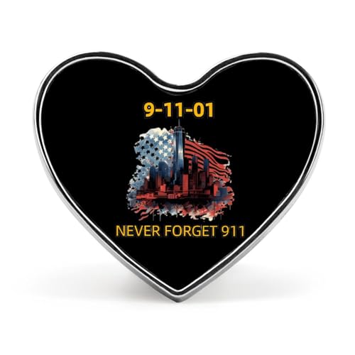 Brosche mit Aufdruck „Never Forget Twin Towers 911 in Herzform, lustige Anstecknadel, Krawattennadel, Knopf, Dekoration für Männer und Frauen Brosche mit Aufdruck „Never Forget Twin Towers 911 in Herzform, lustige Anstecknadel, Krawattennadel, Knopf, Dekoration für Männer und Frauen von FJQWKLF