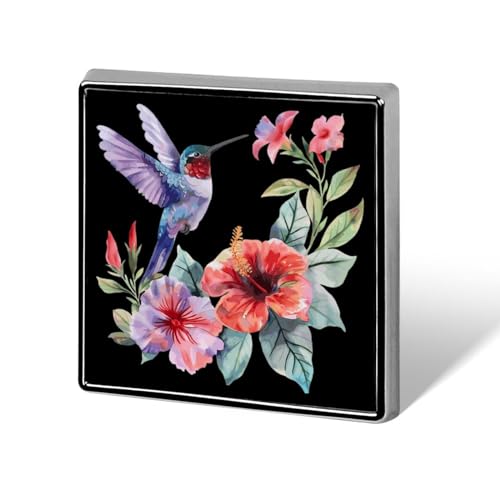 Quadratische Anstecknadel mit Kolibris und Blumen, für Krawatten, Brosche, Anstecknadel, Kleidung, Hut, Zubehör für Männer und Frauen Quadratische Anstecknadel mit Kolibris und Blumen, für Krawatten, Brosche, Anstecknadel, Kleidung, Hut, Zubehör für Männer und Frauen von FJQWKLF