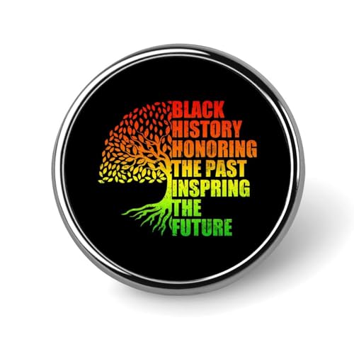 Runde Brosche mit Aufschrift „Black History Month Inspiring Future, Anstecknadel, Revers, Krawattennadel für Frauen und Männer, Büroangestellte, Lehrer, Dekoration Runde Brosche mit Aufschrift „Black History Month Inspiring Future, Anstecknadel, Revers, Krawattennadel für Frauen und Männer, Büroangestellte, Lehrer, Dekoration von FJQWKLF