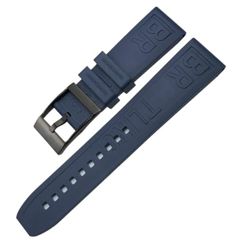 FKIMKF Uhrenarmband aus Fluoro-Gummi, 20 mm, 22 mm, 24 mm, Rot, Orange, Schwarz, passend für Breitling-Armband für Superocean/Navitimer/Avenger, 20 mm, Achat von FKIMKF