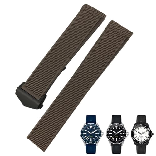 FKIMKF Uhrenarmband aus Gummi, Silikon, 20 mm, 22 mm, passend für Tag Heuer Carrera Aquaracer 300 WAY201A WAY211C Uhrenzubehör, 20 mm, Achat von FKIMKF