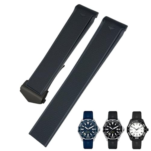 FKIMKF Uhrenarmband aus Gummi, Silikon, 20 mm, 22 mm, passend für Tag Heuer Carrera Aquaracer 300 WAY201A WAY211C Uhrenzubehör, 20 mm, Achat von FKIMKF