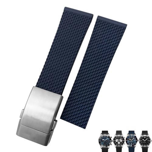 FKIMKF Weiches Gummi-Armband für Breitling Avenger Navitimer 20 mm, 22 mm, 24 mm, Silikon-Armband, Schwarz / Blau, wasserdicht, Uhrenarmband, Uhrenarmband, 20 mm, Achat von FKIMKF
