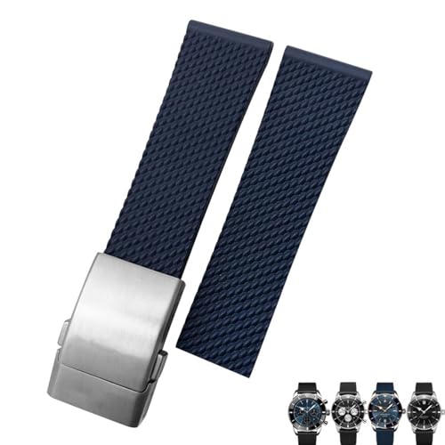 FKIMKF Weiches Gummi-Armband für Breitling Avenger Navitimer 20 mm, 22 mm, 24 mm, Silikon-Armband, Schwarz / Blau, wasserdicht, Uhrenarmband, Uhrenarmband, 24 mm, Achat von FKIMKF