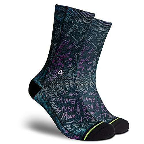 FLINCK Socken AMRAP Dark - Crossfit-Socken, Laufsocken, Fitness-Socken, Fahrradsocken mit nahtlosem Zehenverschluss 36-38 von FLINCK