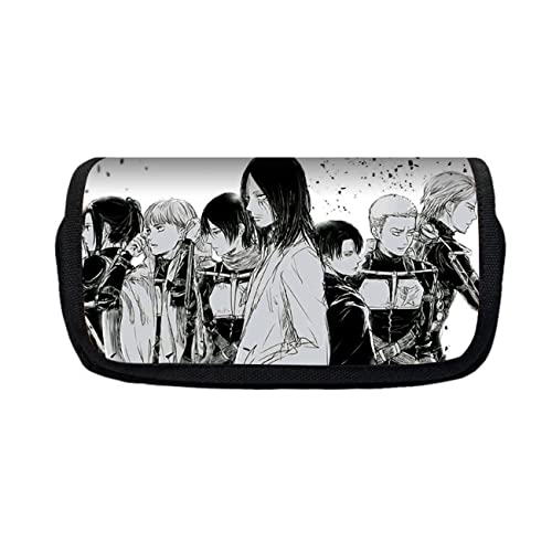 FLOATING Attack On Ti-tan Anime Federmäppchen mit 2 Fächer, Mäppchen Reißverschluss Tasche, Büro Stifthalter Organizer Schreibwarentasche mit Fächern für Mädchen Jungen-21 * 10 * 7.5cm||Multicolor 37 von FLOATING