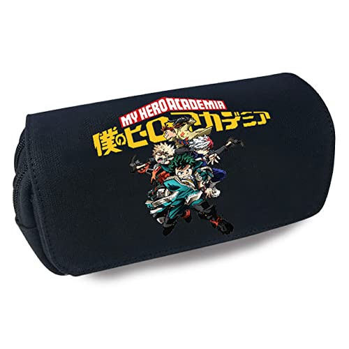 FLOATING My He-ro Academ-ia Pencil Case with Compartments, Cartoon Anime Double Zipper Pencil Case, Double Layers Pencil Case for Kids-20x10x7.5cm||Multicolor 14 von FLOATING