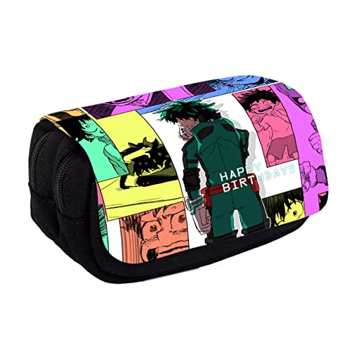 FLOATING My He-ro Academ-ia Pencil Pouch, Cartoon Anime Double Zipper Pencil Case, Pouch Holder Pencil Storage Bag for Primary and Secondary School Students-20 * 7.5 * 10cm||Multicolor 14 von FLOATING