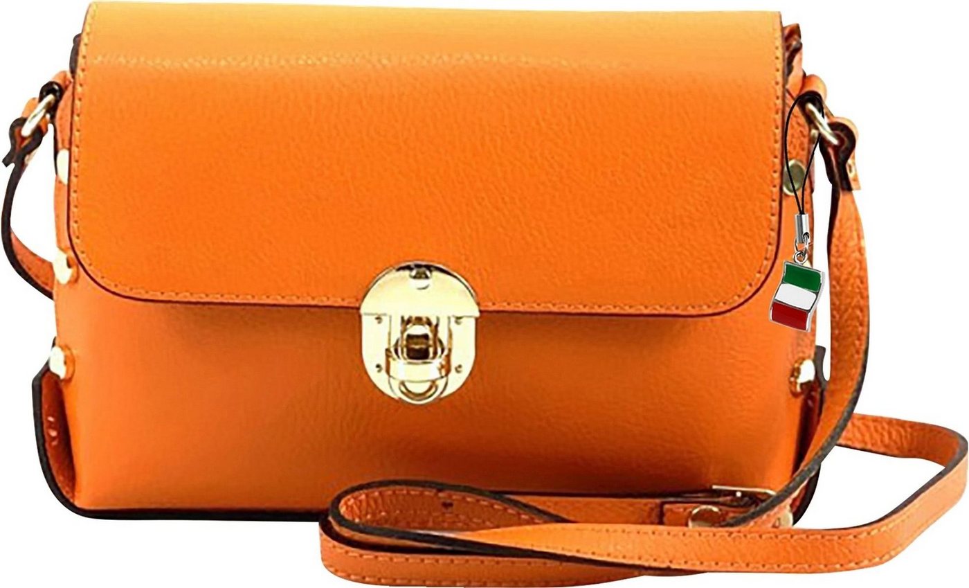 FLORENCE Umhängetasche Florence Umhängetasche Damen Tasche (Umhängetasche), Damen Leder Umhängetasche, orange ca. 22cm von FLORENCE