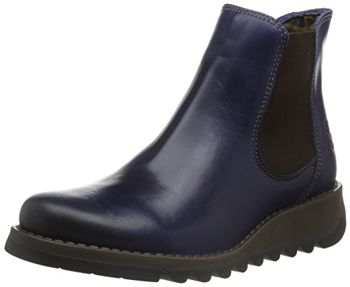 FLY London Damen Salv Chelsea Boots, Blau Blue 019, 41 EU von FLY London