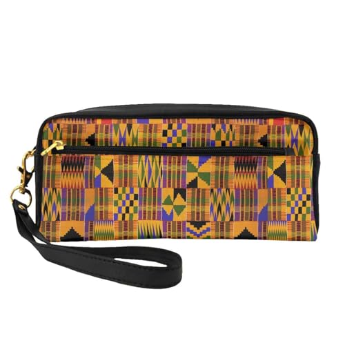 Company Make-up-Tasche mit Traktor-Motiv, bedruckt, aus PU-Leder, Reise-Kosmetiktasche, Federmäppchen für Mädchen und Frauen, Afrikanisches Ethno-Muster, Einheitsgröße von FLYIFE