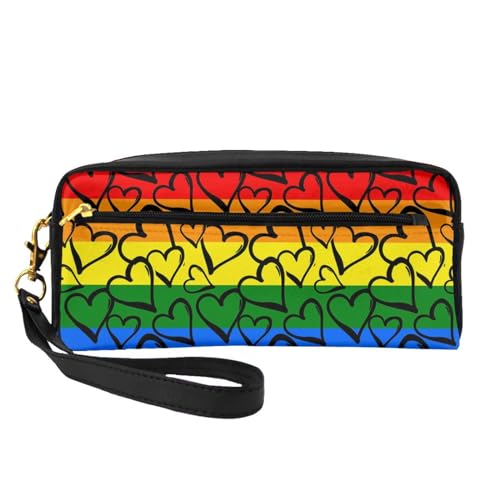 Company Make-up-Tasche mit Traktor-Motiv, bedruckt, aus PU-Leder, Reise-Kosmetiktasche, Federmäppchen für Mädchen und Frauen, Gay Pride Regenbogen-Muster, Einheitsgröße von FLYIFE