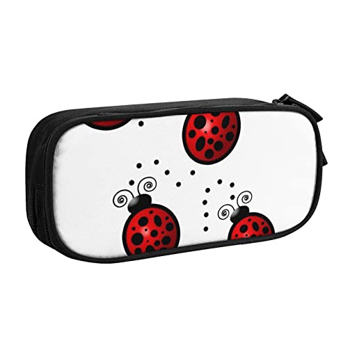 FLYIFE Art Ladybug Tracks Große Federtasche mit 2 Fächern Federmäppchen Federmäppchen Bleistiftbeutel Tasche Organizer für Mädchen Jungen Student Schule Büro Uni -, Schwarz , Einheitsgröße, Schulranzen von FLYIFE