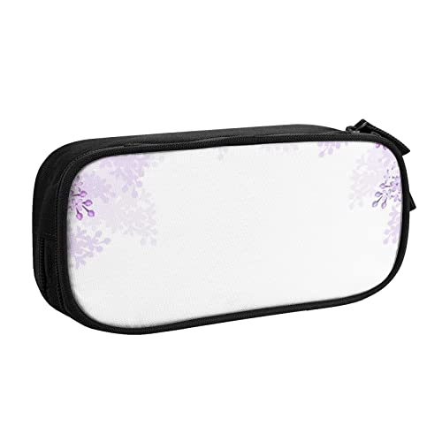 FLYIFE Framing Lilac Flowers in Blossom Große Federtasche mit 2 Fächern Federmäppchen Federmäppchen Bleistiftbeutel Tasche Organizer für Mädchen Jungen Student Schule Büro College -, Schwarz , Einheitsgröße, Schulranzen von FLYIFE