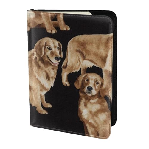 FLYIFE Golden Retrievers Reisepasshülle, bedruckt, 14 cm, Leder, Reisepasshülle für Damen und Herren, Schwarz , Einheitsgröße FLYIFE Golden Retrievers Reisepasshülle, bedruckt, 14 cm, Leder, Reisepasshülle für Damen und Herren, Schwarz , Einheitsgröße von FLYIFE