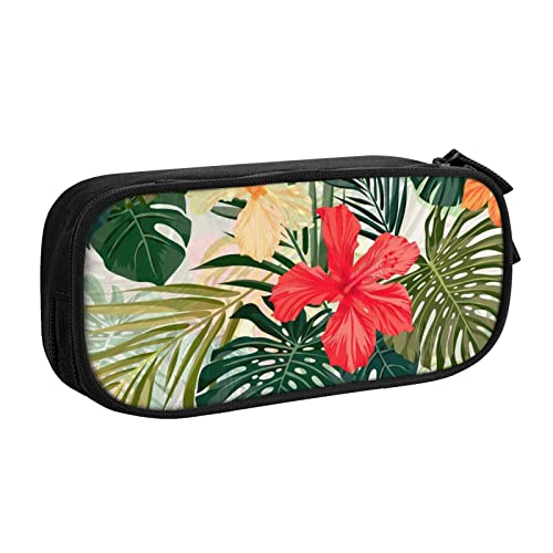 FLYIFE Sommer Hawaiian Große Federtasche mit 2 Fächern Federmäppchen Federmäppchen Beutel Tasche Organizer für Mädchen Jungen Student Schule Büro College -, Schwarz , Einheitsgröße, Schulranzen von FLYIFE