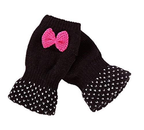 FLYIFE Unisex-Erwachsene Fäustlinge Damen Herren Winter Strickhandschuhe Einfache Halbfingerlose Glamouröse Handschuhe Winter Warme Strickfäustlinge Gestrickte Fingerlose Armstulpen/Black/One Size von FLYIFE