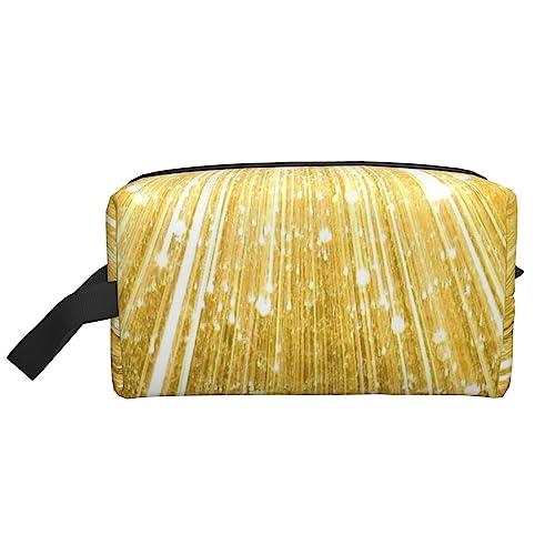 Kosmetiktasche mit Retro-Baseball-Motiv, Reise-Kosmetiktasche, Make-up-Organizer, große Kapazität, tragbar und stilvoll, Gold Bling, Einheitsgröße von FLYIFE