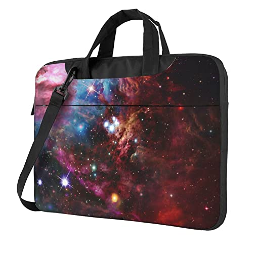 Laptop-Umhängetasche mit Blumenmuster, Kolibri-Stickerei, bedruckt, Kuriertasche, Aktentasche, Computertasche, Tasche für Damen und Herren, Starry Night Sky Deep Outer Space, 13 inch von FLYIFE