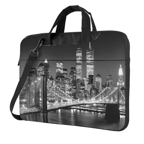 Laptop-Umhängetasche mit Golfplatz-Motiv, Kuriertasche, Aktentasche, Computertasche, Tasche für Damen und Herren, new york, 14 inch von FLYIFE