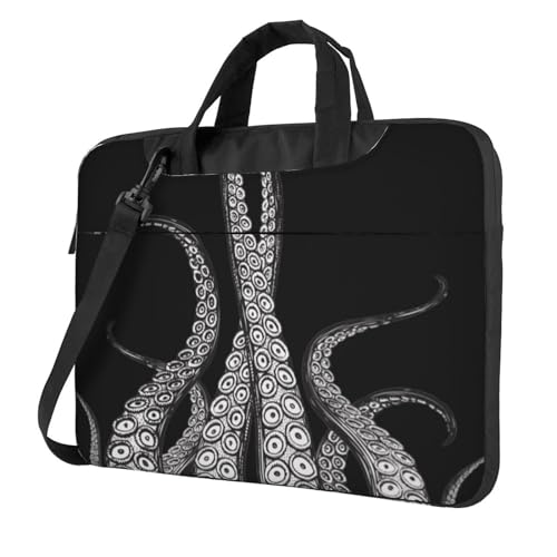 Laptop-Umhängetasche mit Musikdruck, Kuriertasche, Aktentasche, Computertasche für Damen und Herren, Octopus Tentakel, 14 inch von FLYIFE