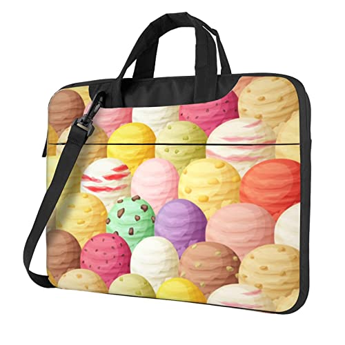 Laptop-Umhängetasche mit Musikdruck, Kuriertasche, Aktentasche, Computertasche für Damen und Herren, ice cream, 14 inch von FLYIFE