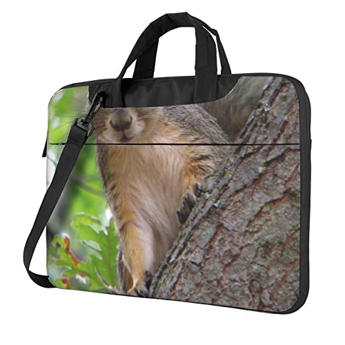 Laptop-Umhängetasche mit Traktor Landwirtschaft, ruhig, bedruckt, Kuriertasche, Aktentasche, Computertasche, Tasche für Damen und Herren, Eichhörnchen im Baum, 15.6 inch von FLYIFE