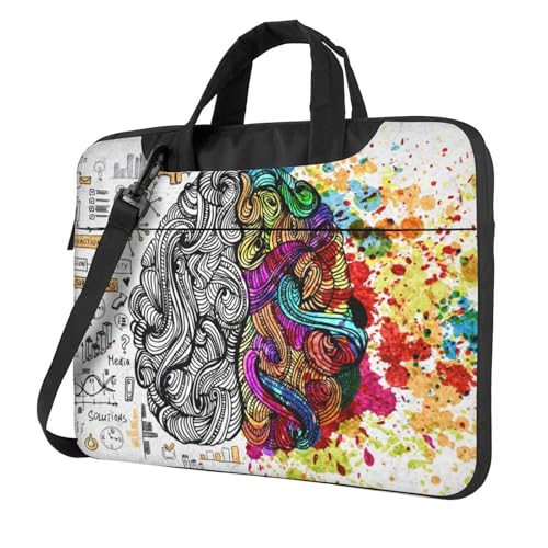 Laptop-Umhängetasche mit Ziegen-Motiv, Kuriertasche, Aktentasche, Computertasche, Tasche für Damen und Herren, Vorteil: linkes und rechtes Gehirn, 15.6 inch von FLYIFE