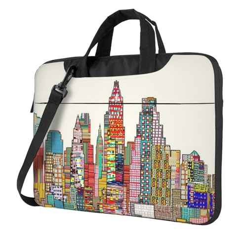 Laptop-Umhängetasche mit buntem Schmetterlings-Motiv, Kuriertasche, Aktentasche, Computer-Tasche für Damen und Herren, Austin Texas, 13 inch von FLYIFE