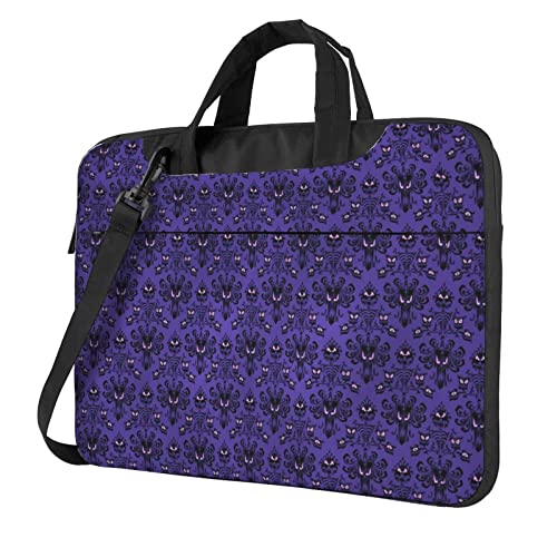 Laptop-Umhängetasche mit buntem Schmetterlings-Motiv, Kuriertasche, Aktentasche, Computer-Tasche für Damen und Herren, Spukhaus, 13 inch von FLYIFE