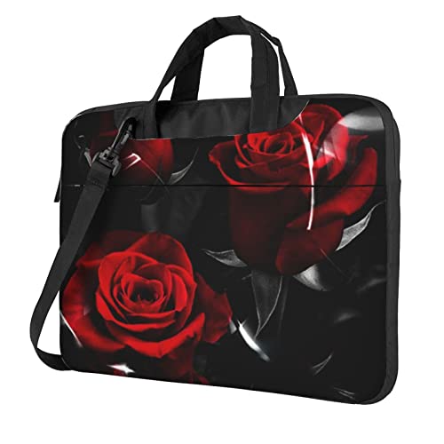 Laptop-Umhängetasche mit gelben Rosen – Kuriertasche, Aktentasche, Computertasche, Tasche für Damen und Herren, rote rose, 13 inch von FLYIFE