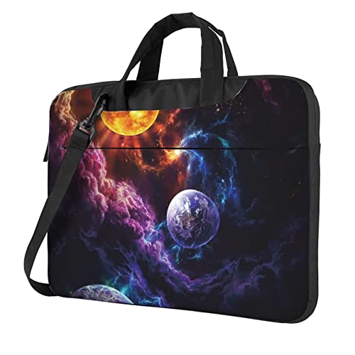 Laptop-Umhängetasche mit niedlichem Kuh-Motiv, Kuriertasche, Aktentasche, Computertasche, Tasche für Damen und Herren, Wunderschönes Galaxy, 15.6 inch von FLYIFE