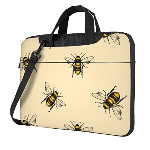 Laptop-Umhängetasche mit niedlichem Waschbär-Motiv, Kuriertasche, Aktentasche, Computer-Tasche, für Damen und Herren, Honigbiene, 13 inch von FLYIFE