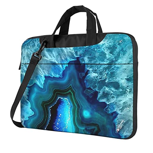 Laptop-Umhängetasche mit schönem roten Mohnblumen-Druck, Kuriertasche, Aktentasche, Computer-Tasche, für Damen und Herren, Helles Aquablau Türkis, 13 inch von FLYIFE