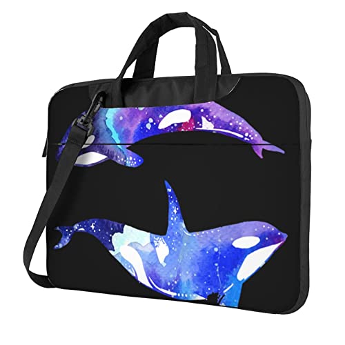 Laptop-Umhängetasche mit schönem roten Mohnblumen-Druck, Kuriertasche, Aktentasche, Computer-Tasche, für Damen und Herren, Orca Killerwal, 14 inch von FLYIFE