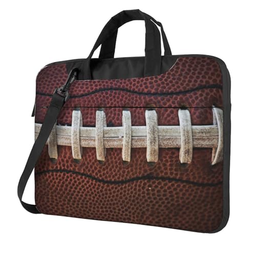 Laptop-Umhängetasche mit zweifarbigem Papageien-Motiv, Kuriertasche, Aktentasche, Computer-Tasche, für Damen und Herren, American Football Schnürsenkel, 14 inch von FLYIFE