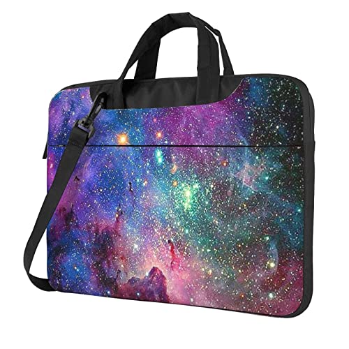 Laptop-Umhängetasche mit zweifarbigem Papageien-Motiv, Kuriertasche, Aktentasche, Computer-Tasche, für Damen und Herren, Farbiges Galaxy, 13 inch von FLYIFE