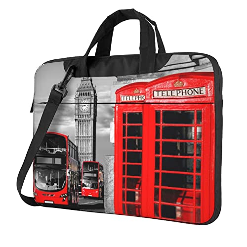 Mexikanische Volkskunst Boho bedruckte Laptop-Umhängetasche – Kuriertasche, Aktentasche, Computertasche für Damen und Herren, England UK Retro London Telefon, 13 inch von FLYIFE