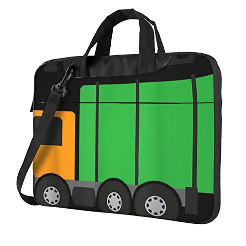 Mexikanische Volkskunst Boho bedruckte Laptop-Umhängetasche – Kuriertasche, Aktentasche, Computertasche für Damen und Herren, I Love Garbage Trucks, 13 inch von FLYIFE