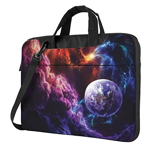 Mexikanische Volkskunst Boho bedruckte Laptop-Umhängetasche – Kuriertasche, Aktentasche, Computertasche für Damen und Herren, Planet, 13 inch von FLYIFE