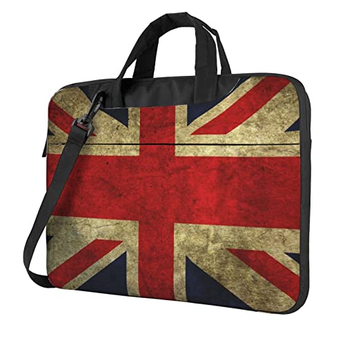 Mexikanische Volkskunst Boho bedruckte Laptop-Umhängetasche – Kuriertasche, Aktentasche, Computertasche für Damen und Herren, Union Jack Design, 15.6 inch von FLYIFE